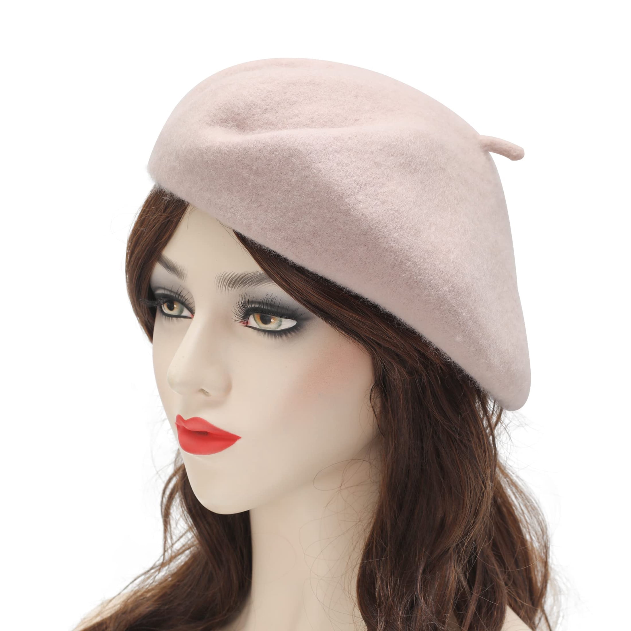 1546 Wool French Beret Hat Solid Color Cap For Women Girls (marble 15 Pieces Women Wool Beret Hat French Artist Cap Winter  main image 2
