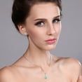 thumbnail image 2 of Gem Stone King 10K White Gold 6MM Round Blue Apatite Pendant Earrings Set for Women (2.45 Cttw, With 18 inch Chain), 2 of 3