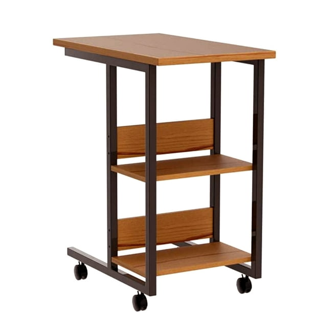 Ibequem CShaped Side Table Sofa End Table, Movable Snack Side Table