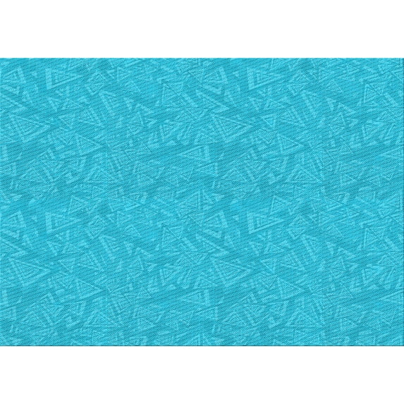 Ahgly Company Machine Washable Indoor Rectangle Transitional Deep Sky Blue Area Rugs, 2' x 4'