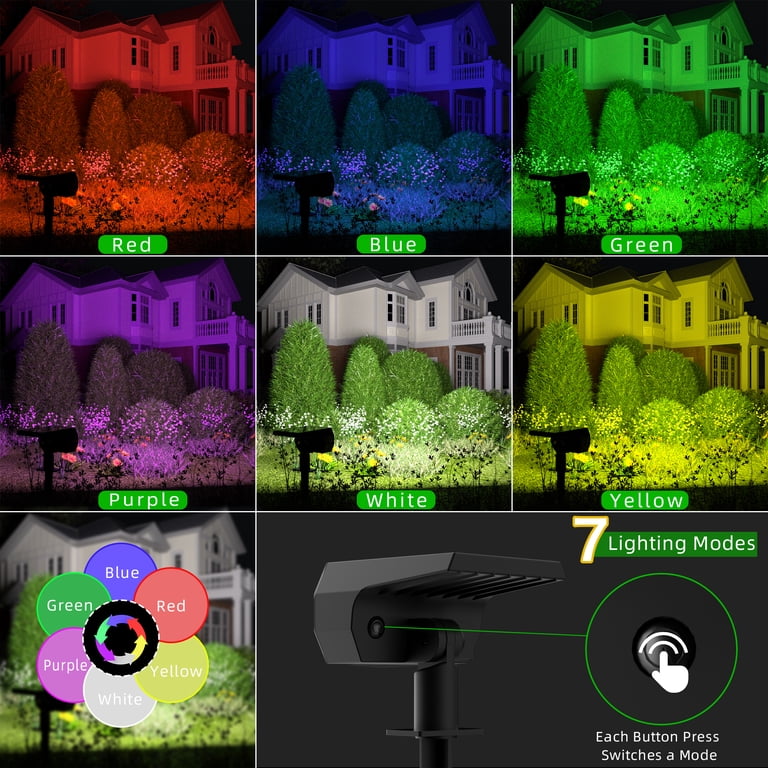 DAYBETTER Solar Spotlights, 4 Pack RGB Color Changing photo 4