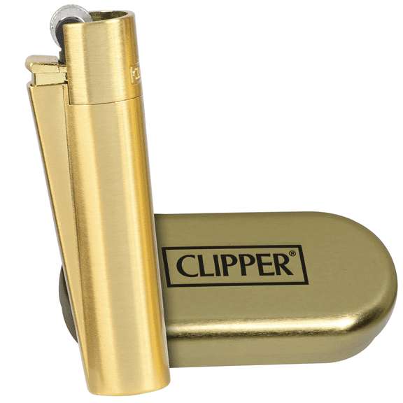 Clipper - Metal Lighter - Iconic Premium Refillable Butane Lighter - Replace Butane, Flint, and Spark Wheel for Unlimited Lights - Long-Lasting Durable Metal Body - 1 Pack - Gold