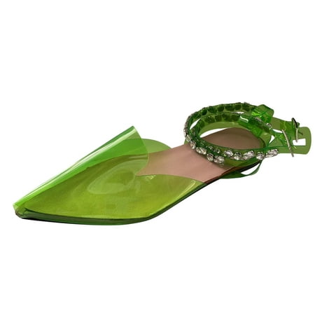 

PEASKJP Sandals for Women Casual Summer Women s Elastic Strappy String Thong Ankle Strap Summer Gladiator Sandals (Green 7.5)