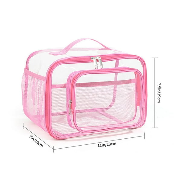Storage Box, Portable Organizer, Transparent Multifunctional Folding Storage Bag for Travel Camping and Home, Durable Plastic Fabric with Widened Reinforced Handle, Odorless and Breathable Design