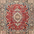 thumbnail image 1 of Ahgly Company Indoor Square Traditional Brown Red Medallion Area Rugs, 8' Square, 1 of 6