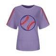 thumbnail image 5 of yunLCZ Women Shirts 2025 Summer Women's Baseball Print T Shirt, 5 of 5