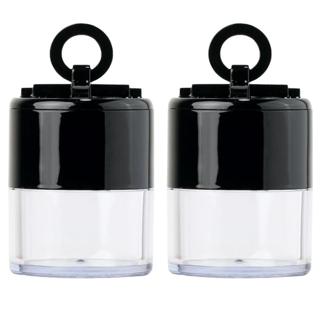 Miangastore 2 Pcs Pot de Poudre Réutilisable pour Application de Maquillage avec Coton Floqué 5g Noir