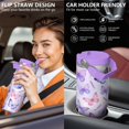 thumbnail image 5 of 30 Oz Tumbler Purple and Pink Butterfly Tumbler with Lid and Straw, Birthday Gift Cup for Friend Women Men Coffee Travel Mug Thanksgiving Day Halloween Christmas Gift Water Bottle, 5 of 7