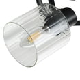 thumbnail image 4 of 3-Light Semi-Flush Mount Ceiling Light 15.3" Black Dining Room Light Fixture with Clear Glass Lampshade, 4 of 7