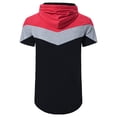 thumbnail image 4 of Ceisia Men's Color Blocked Hooded Short Sleeve Top Summer Muscle Fit Casual Patchwork Hoodie T-Shirt Red XXL Gifts, 4 of 8