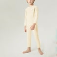 thumbnail image 6 of Riecok Girls Thermal Underwear Sets Long Sleeve Solid Color Pullover Tops and Long Pants Soft Comfortable Bottom Sets, 6 of 8
