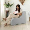 thumbnail image 2 of Jaxx Uptown Modern Armless Accent Chair, Boucle Silver, 2 of 5
