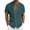 Turquoise, variant on Yiaimeir Casual Business Solid Color Short Sleeve Shirt Mens Stand Collar Button-Down Shirt,Size M-5XL