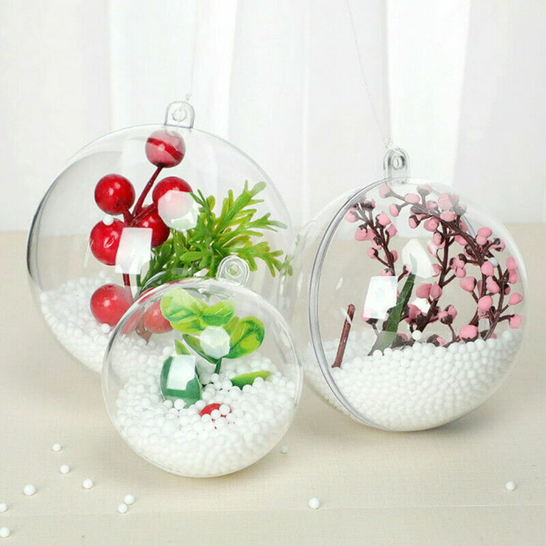 24 Pcs Clear Fillable Ornaments,Transparent Plastic Craft Ornament Balls,Diy  Bat