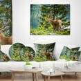 thumbnail image 4 of Designart Deer Stag near the Lake - Animal Throw Pillow - 12x20, 4 of 5