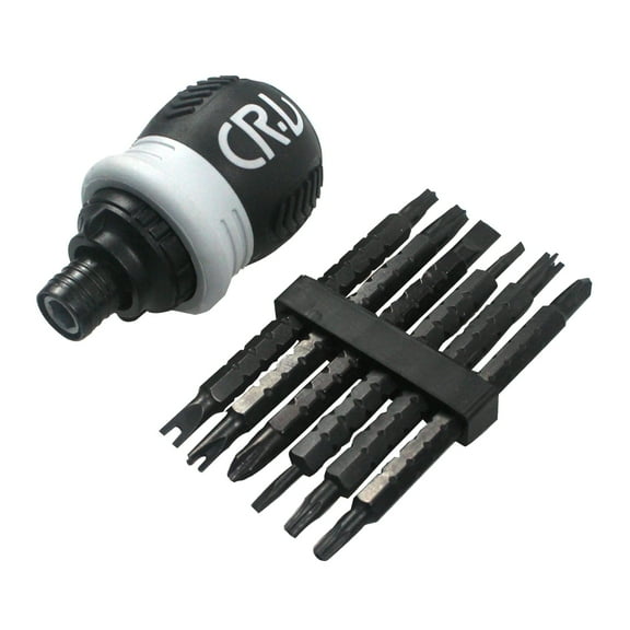 Ratcheting Screwdriver,13-in-1 Stubby Screwdriver Mini Telescopic Labor-Saving Removable Multi-Bit Screwdriver&Nut Driver