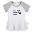 thumbnail image 1 of Diaper Loading Please Wait Funny Dresses For Baby, Newborn Babies Skirts, Infant Princess Dress, 0-24M Kids Graphic Clothes (Gray Raglan Dresses, 6-12 Months), 1 of 4