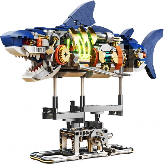 BESTSKY Shark with Swivel Body & Light Building Kit (687 Pieces)