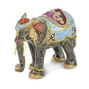 Mia Diamonds Bejeweled Kat Kathmandu Elephant Trinket Decorative Jewelery Box - (L: 4.5in x W: 2in)