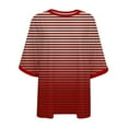 thumbnail image 4 of WCMZJ Striped Shirt for Women Summer, Short Sleeve Oversized T Shirt Color Block Basic Tee Shirt Casual Loose Fit Pullover Tops Red XL, 4 of 4