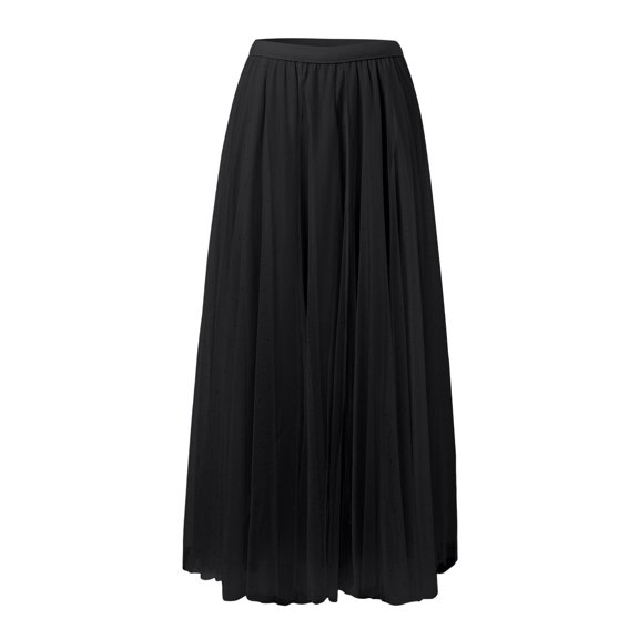 MuXiKeJi Clothes Women's Long Tulle Skirt Fairy Ruffle Tiered Layered Midi Skirts A-Line Elastic Waist Tutu Skirt
