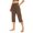Brown, variant on Pull on Capris for Women Dressy Casual Stretch Lightweight Capri Yoga Pants Elastic High Waist Lounge Pants Summer,2XL,Black