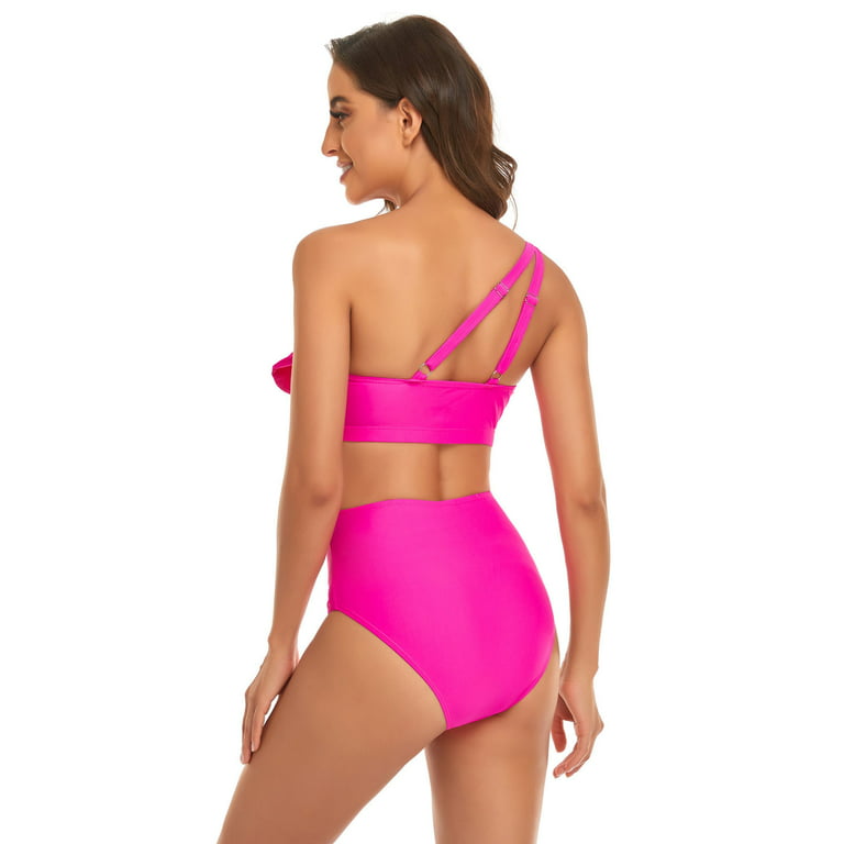 Sonze Womens High Waisted Bikinis Set,Color color cross split swimsuit, high  waist sexy bikini-pink_Xxxl,Push Up Padded Tie Swimsuit : :  Fashion