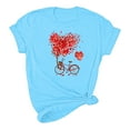 thumbnail image 4 of ICHUANYI Womens Valentine's Day Love Print Short Sleeve T-shirt Top Short Sleeve Crew Neck Top Shirt, 4 of 5