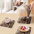 thumbnail image 5 of Country Star Brown Pot Holders for Kitchen Heatproof Potholder, 2 Pack Western Texas Vintage Farmhouse Wooden Hot Pads Multipurpose Oven Pads Cloth Potholders Trivet for Cooking and Baking, 5 of 8