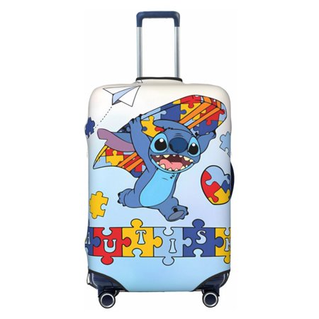 Cartoon Luggage Cover Suitcase Protector Elastic Luggage Belt Invisible Zipper Women Men Good Cute Lilo Stitch2 (20) Large