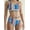 Blue, variant on Women's Scoop Neck Tropical Criss Cross High Waist Bikini Swimsuit, Blue