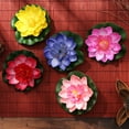 thumbnail image 3 of Vorcool 5Pcs Artificial Floating Water Lily EVA Lotus Flower Pond Decor 10cm Red Yellow Blue Pink Light Pink, 3 of 6
