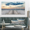 thumbnail image 1 of Wooden Board at Sunset Seashore - Modern Canvas Art Print, 1 of 3
