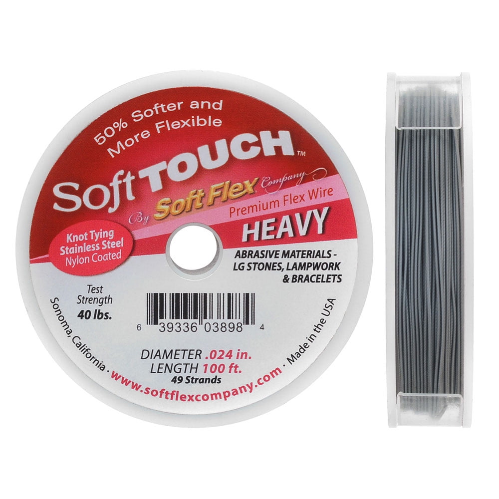 Soft Flex Beading Wire, Satin Silver, .024 Inch, 100 Feet
