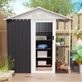 thumbnail image 2 of CQSXDA 6 x 4 FT Metal Outdoor Storage Shed with Shelves and Rack for Lawn and Bike Storage in Your Backyard, 2 of 8