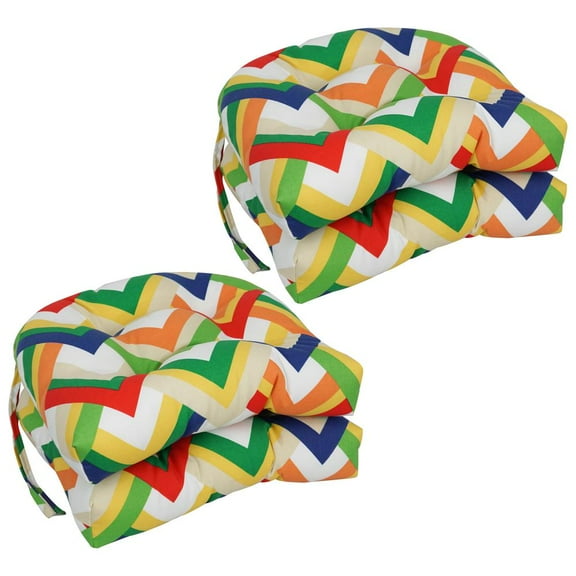 Blazing Needles 16-inch Spun Polyester Outdoor U-shaped Tufted Chair Cushion