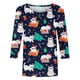 thumbnail image 3 of Pntutb Moda Mujer Chriatmas Impreso Camiseta 3/4 Mangas Blusa Cuello Redondo Casual tops Pntutb Pntutb-577, 3 of 4