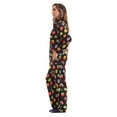 thumbnail image 2 of #FollowMe Printed Microfleece Button-Front PJ Pant Set with Socks  Soft & Stylish Sleepwear (Black - Owl, Large), 2 of 4