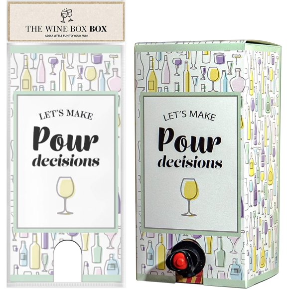 Pour Decisions Bright Wine Box, Cleverly-Designed Decorative Boxes for Boxed Wine, Cool Box for All Occasions, Light, Portable, Foldable Box – WineBox