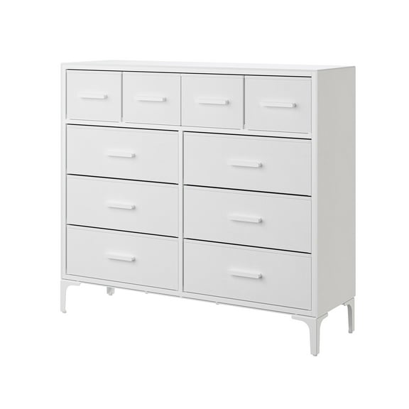 Cómoda Moderna De 10 Cajones De Almacenamiento Para Hogar y Oficina Blanco