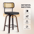 thumbnail image 3 of Ktaxon Mid-Century Modern Bar Stools Set of 2, Swivel Barstools 26" Counter Height with Padded Seat, Footrest & Backrest, Breakfast Kitchen Stools for Dining Room, Cafe, Bar Counter, Black, 3 of 7