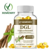 Xemenry DGL Deglycyrrhizinated Licorice Extract 4000mg -Digestive Support, Gut Health(30/60/120pcs)