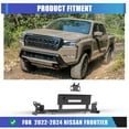 thumbnail image 2 of Heavy Duty Steel Front Bumper Winch Plate Fit for Nissan Frontier 2022 2023 2024,w/Licence Plate Bracket,Black Powder Coated, 2 of 10