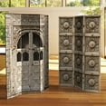 thumbnail image 6 of Oriental Furniture 6 ft. Tall Stone Doorway Canvas Room Divider - 3 Panel, 6 of 7