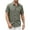 Green, variant on Wyobmus Mens Casual Linen Shirt Short Sleeve Stretch Casual Button Down Shirts Cotton Comfy Solid Summer Beach Shirt Green