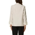 thumbnail image 3 of INSPIRE CHIC Women's Work Office Blazer Notched Lapel Long Sleeve Jacket Suit Blazer S Cream White, 3 of 6