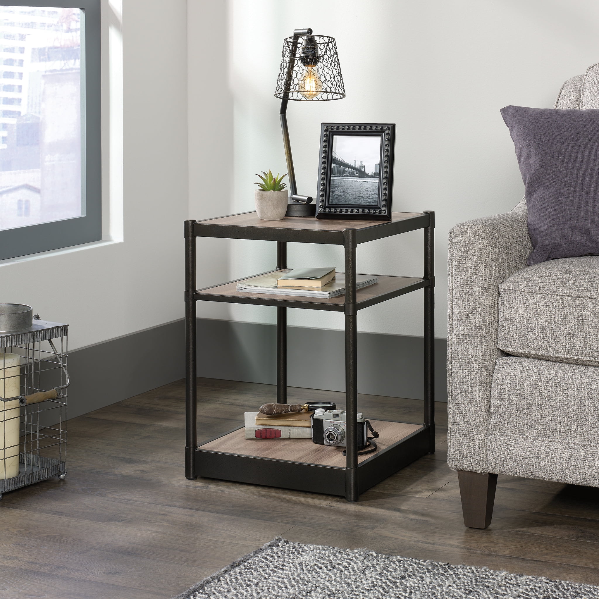 Sauder Barrister Lane End Table Salt Oak Finish