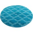 thumbnail image 2 of Moroccan Boho Vintage Area Rugs Fluffy Plush Circle Rug Washable Retro Area Rugs Shaggy Carpet Mat for Bedroom Kitchen Bathroom Living Room, 2 ft, Blue, 2 of 3