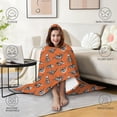 thumbnail image 4 of Wearable Blanket,Orange Dinosaurs Skeletons Pattern Hooded Wearable Flannel Blanket for Adults & Teens,Winter Poncho Shawl Wrap Cape Cozy Anti-Pill,50"x60", 4 of 5