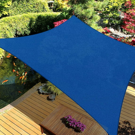 iCOVER Sun Shade Sail Canopy, 185GSM Fabric Permeable Pergolas Top Cover, for Outdoor Patio Lawn Garden Backyard Awning (13'x19'6", Blue)